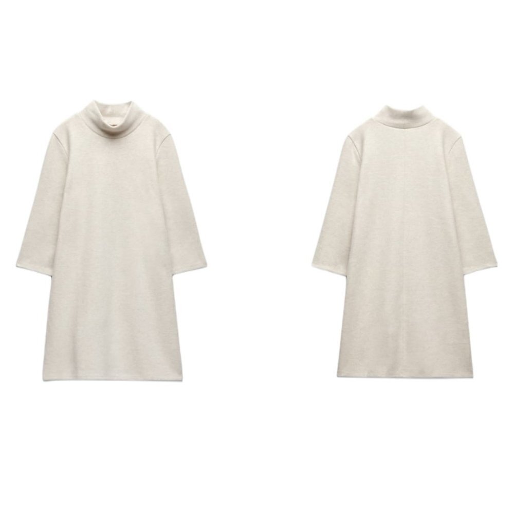 ZARA SOFT DRESS ECRU 5039/533 SIZE L - Picture 1 of 5